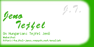 jeno tejfel business card