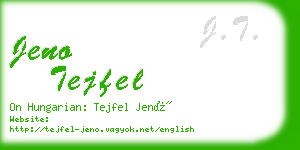 jeno tejfel business card